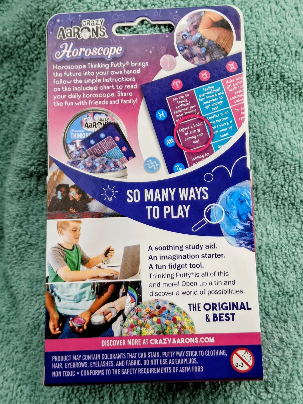 Horoscope Thinking Putty - Blue/Pink Tin